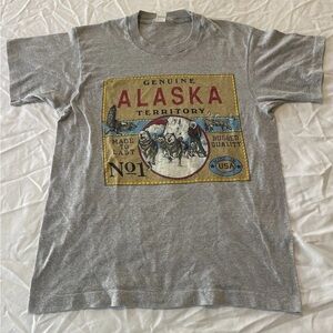 Sherry Brand Vintage 80s Single Stitch Alaska Sled Dogs Tee Adult Medium